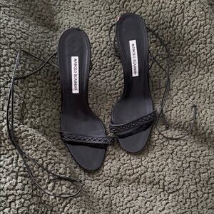 Manolo Blahnik Black Strappy Heels